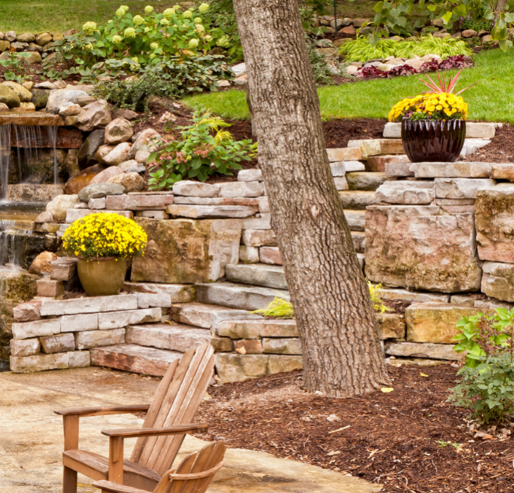  Natural stone staircase - Escalier design d'extérieur en pierre naturelle  